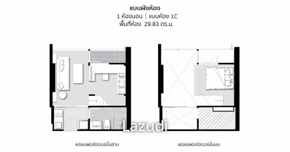 Chewathai Residence Asoke / Condo For Sale / 1 Bedroom / 29 SQM / MRT Phra Ra... Image 5