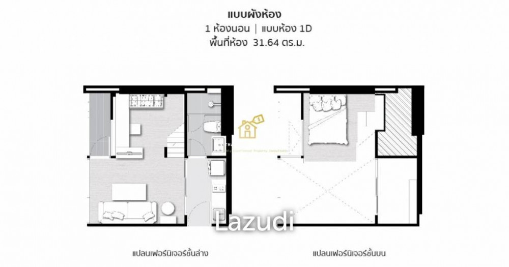 Chewathai Residence Asoke / Condo For Sale / 1 Bedroom / 29 SQM / MRT Phra Ra... Image 7