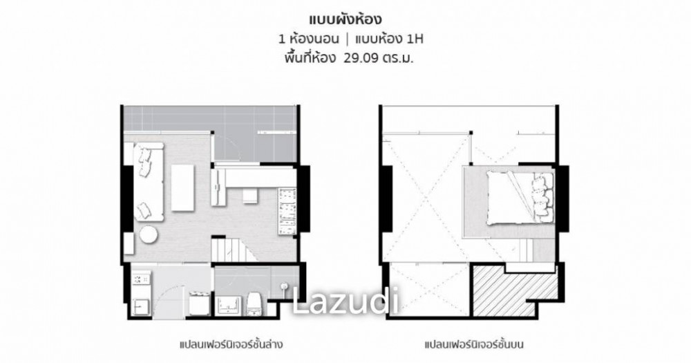Chewathai Residence Asoke / Condo For Sale / 1 Bedroom / 29 SQM / MRT Phra Ra... Image 15